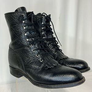 Justin Boots Black Leather Men's Boots